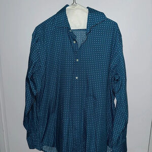 Thomas Dean Men’s Large Blue Casual Button Down Shirt